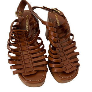 City Confidential Women's Spice Gladiator Clog‎ Platform Heels Size 7.5